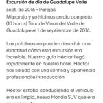 Reseña Tour Valle de Guadalupe Guia Hector Baja Viajes
