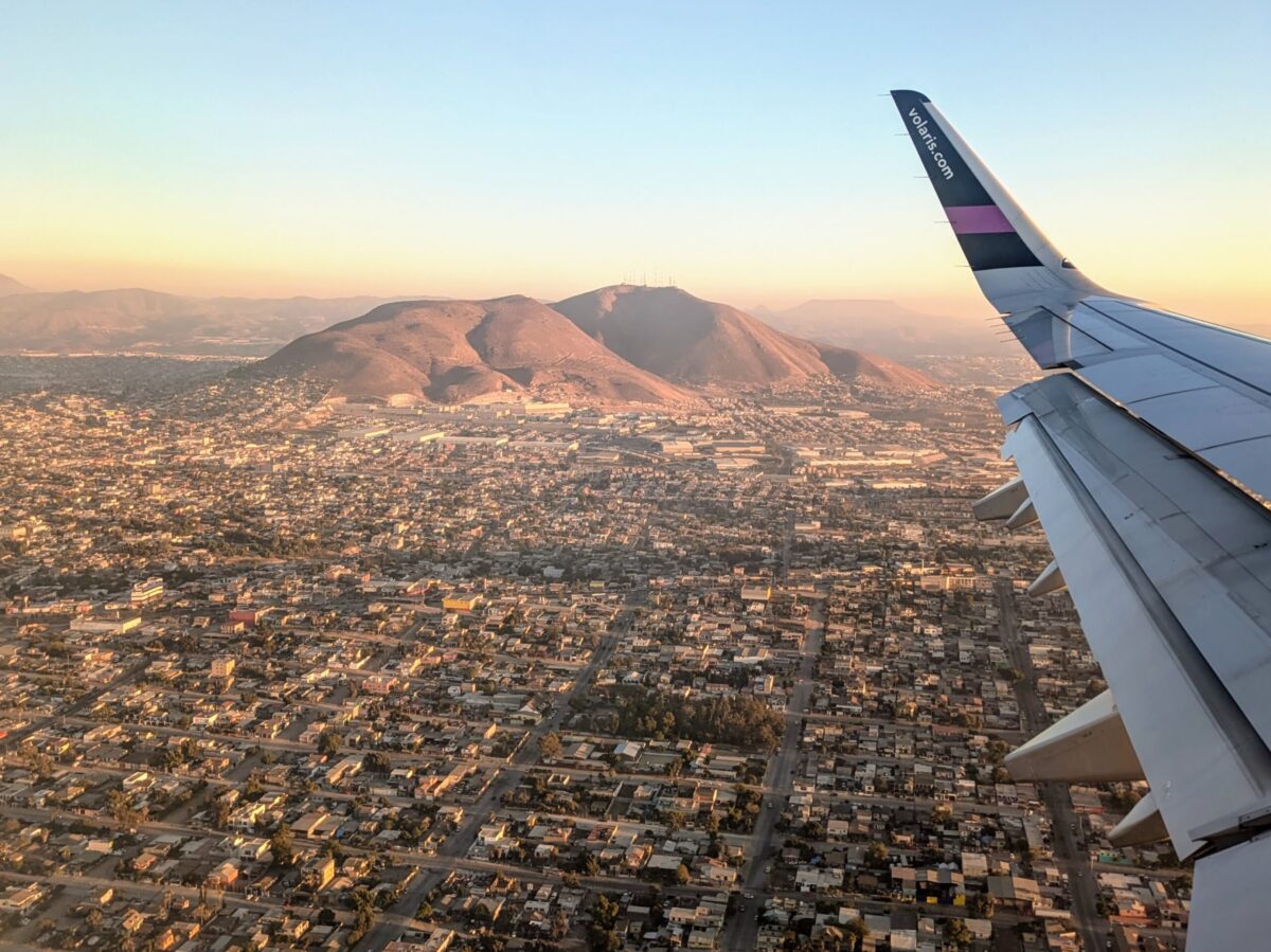 El Cerro Colorado de Tijuana desde un vuelo rumbo al Aeropuerto de Tijuana